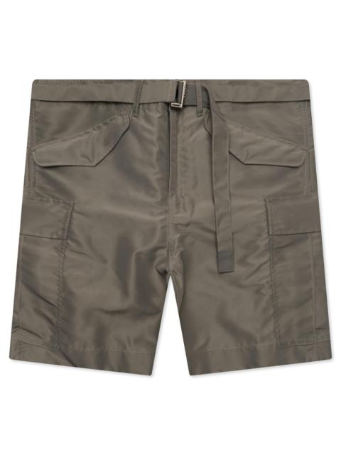 sacai NYLON TWILL SHORTS - TAUPE