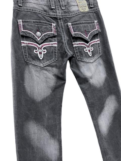 Other Designers 🔥90’s ROCK REVIVAL Bleach Wash Whiskered Tribal Embroidered