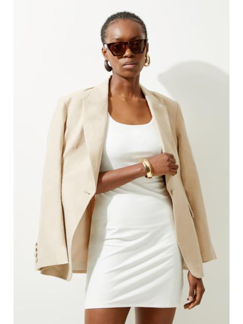 KAREN MILLEN Stretch Cotton Jersey Strappy Mini Dress