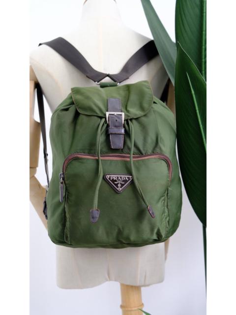 Authentic vintage Prada green army nylon backpack