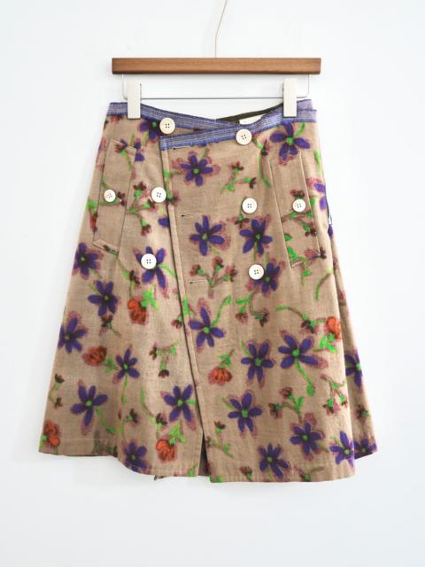 Comme Des Garçons Comme Des Garcons SS12 Floral Button-Decorated Skirt