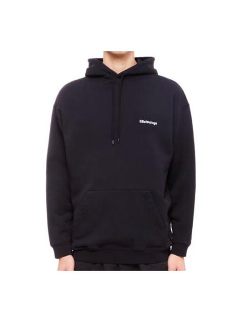 Balenciaga Logo Embroidered Hoodie 'Navy' 570811TKVB53967