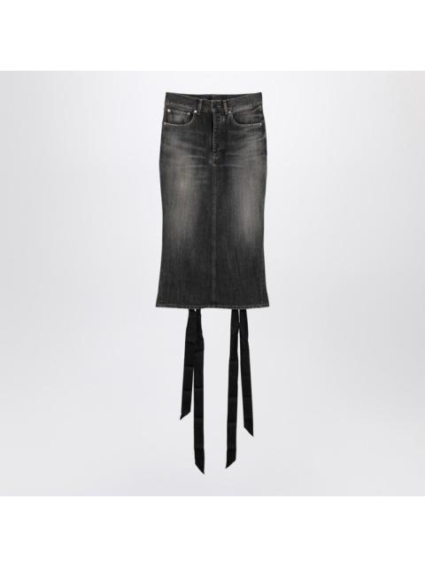 BALENCIAGA Balenciaga Skirt With Laces In Smoky Grey Denim Women