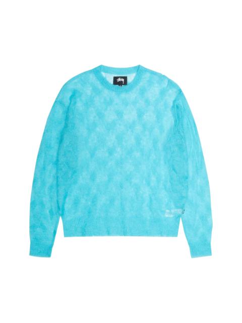 Stussy Loose Knit Cross Cable Sweater 'Cyan'