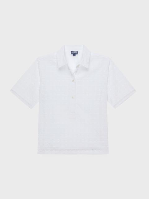 Vilebrequin WOMEN COTTON POLO BRODERIE ANGLAISE