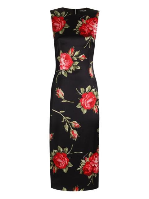 Dolce & Gabbana Dolce & Gabbana Women Roses Bouquet Print Midi Dress