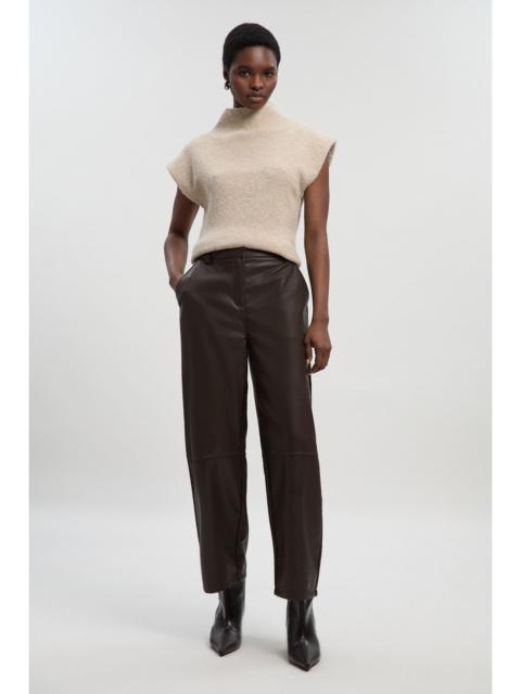 KAREN MILLEN Faux Leather Barrel Leg Trouser
