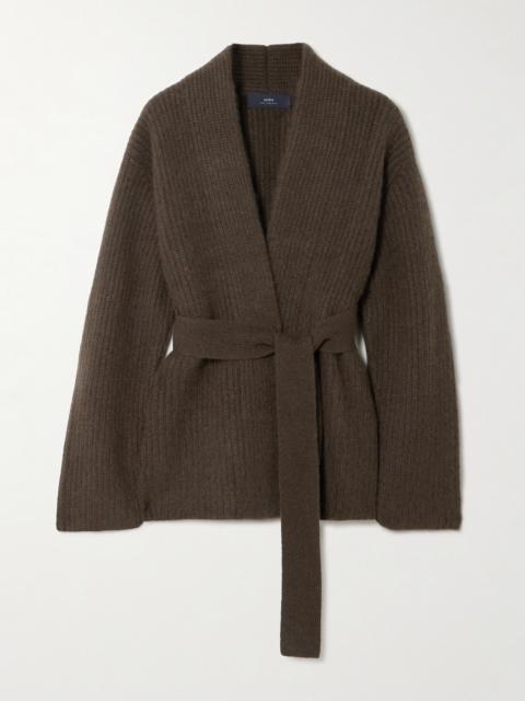 arch4 Sasha Belted Ribbed Cashmere Cardigan