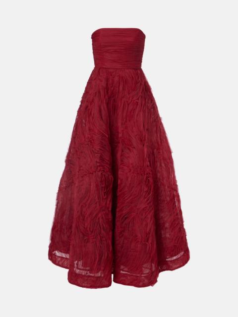 REBECCA VALLANCE Willow mesh bustier gown