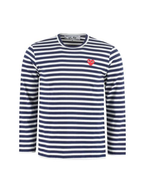 appliqué-logo striped T-shirt