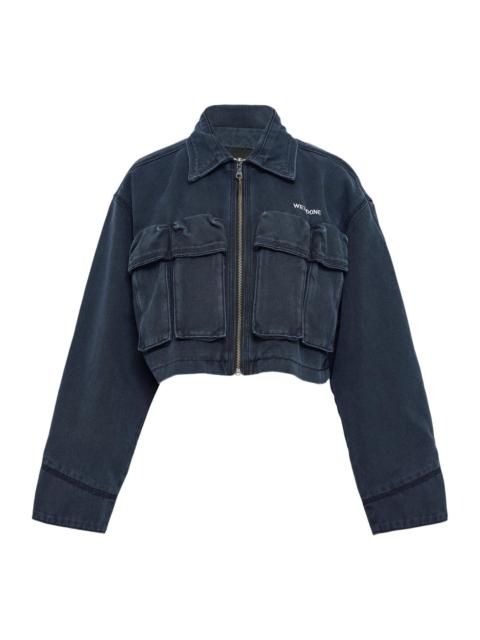 We11done Black Womens Pocket Canvas Jacket