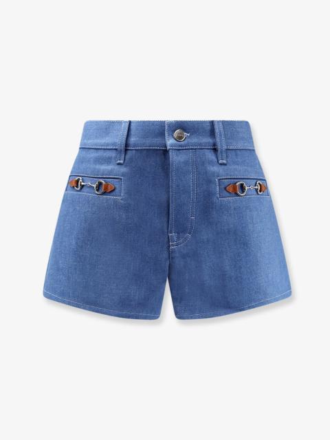 GUCCI Gucci Cotton Shorts With Frontal Iconic Horsebits