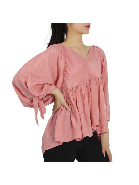3.1 Phillip Lim Ladies Dusty Pink Empire Waisted V Neck Top