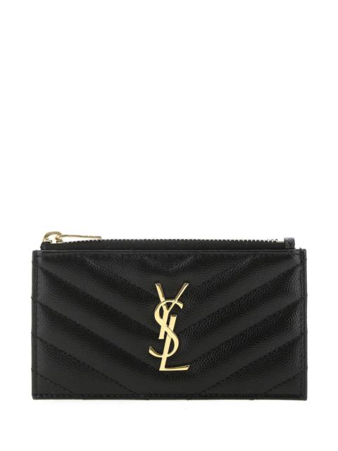 SAINT LAURENT Saint Laurent Women Black Leather Card Holder