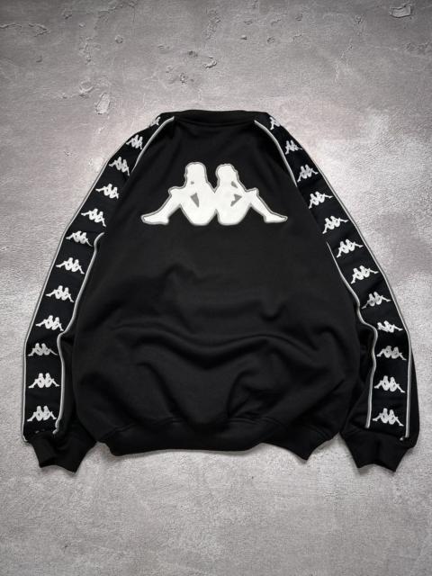Other Designers Vintage 90s Kappa Big Logo Lampas Striped Sweatshirt