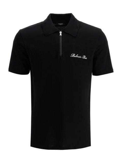 Balmain Polo Shirt With Embroidered Logo Letter
