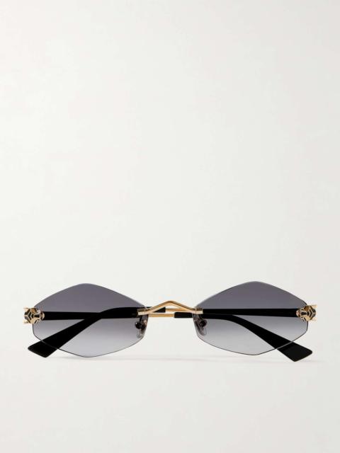 Panthère hexagon-frame gold-tone sunglasses Gold