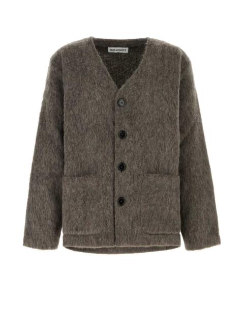 Our Legacy Our Legacy Men Mud Wool Blend Oversize Cardigan