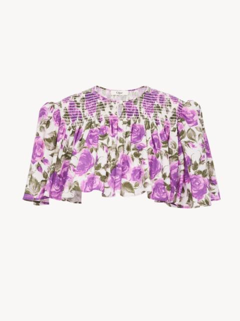 Chloé GATHERED CROPPED TOP IN COTTON POPLIN