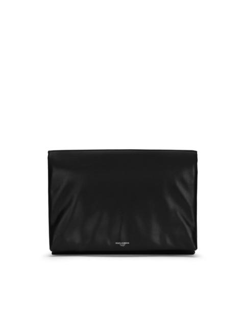 logo-print clutch bag