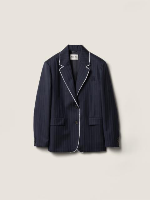 Miu Miu Single-breasted pinstriped jacquard jacket