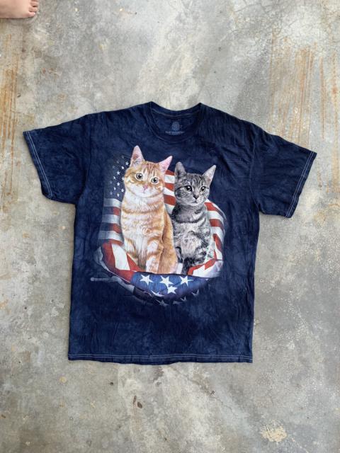 Other Designers Vintage - The Mountain American Flag Patriotic Kitty Tie Dye Tshirt