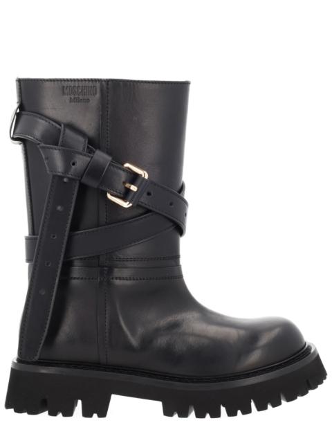 Moschino LEATHER TIE-ME BOOT