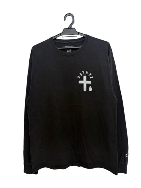 Champion DOPE 🔥 SRVNTZ BIG BACK THE SACRED HEART JESUS GRAPHICAL TEE