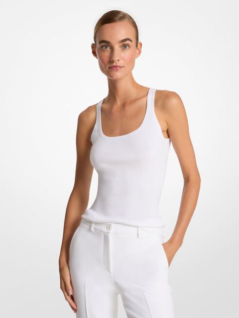 MICHAEL KORS COLLECTION Ribbed Stretch Viscose Tank Top