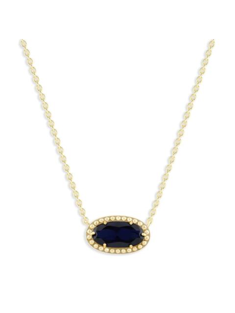 Other Designers DiamondMuse Belacqua Bermuda September Birthstone Oval Pendant Necklace in 14K Gold Plated Sterling 