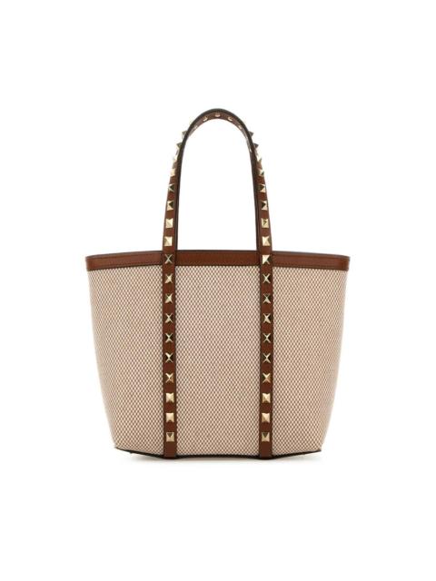 Valentino Valentino Garavani Two-tone Canvas Medium Rockstud Handbag