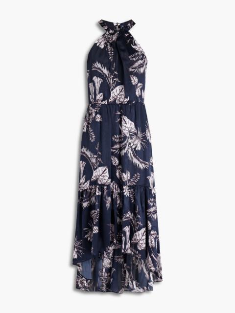 Other Designers Gathered printed satin midi dress