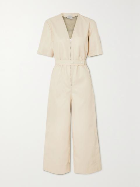 Stella McCartney Cropped Belted Vegetarian Leather Jumpsuit