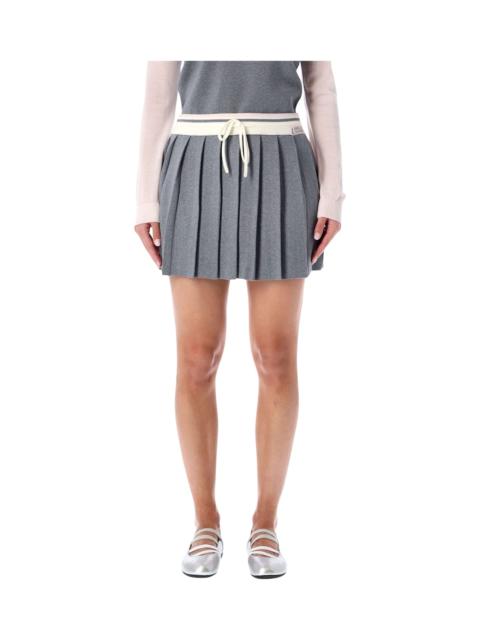 CASABLANCA Casablanca Merino Lurex Pleated Tennis Mini Skirt