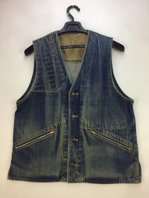 Other Designers Vintage - VTG DISTRESSED STYLE DENIM VEST