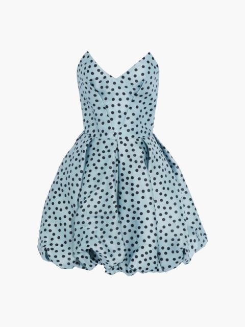 RASARIO Strapless polka-dot silk-satin mini dress