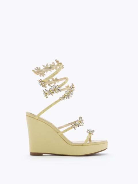 RENE CAOVILLA KASSIE YELLOW WEDGE SANDAL 105