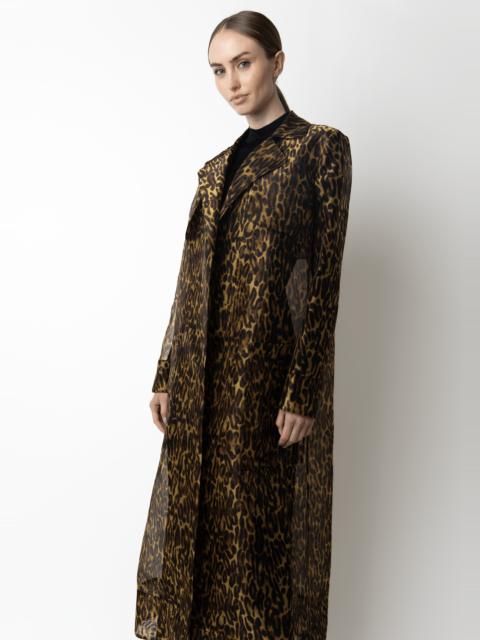 LAPOINTE Leopard Organza Sheer Duster