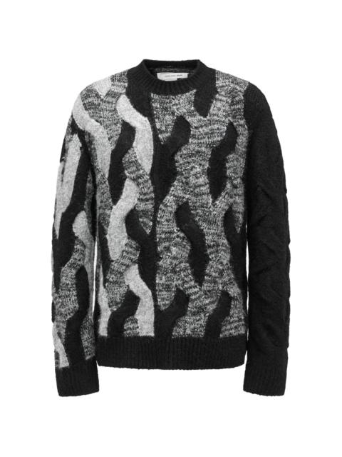 cable-knit sweater