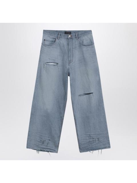 BALENCIAGA Balenciaga Light Blue Baggy Jeans With Rips Men