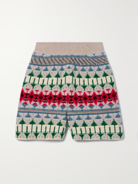 Loro Piana Holiday Noel Jacquard-knit Cashmere Shorts
