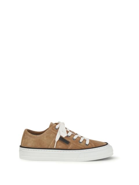 Brunello Cucinelli Brunello Cucinelli Women Shiny Tab Suede Sneakers