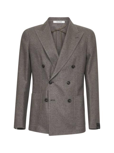 TAGLIATORE - Tagliatore Men Brown Silk And Wool Montecarlo Double-Breasted Blazer