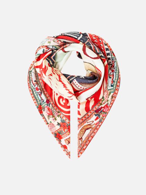 CAMILLA LARGE CRYSTALLED SILK SQUARE SCARF