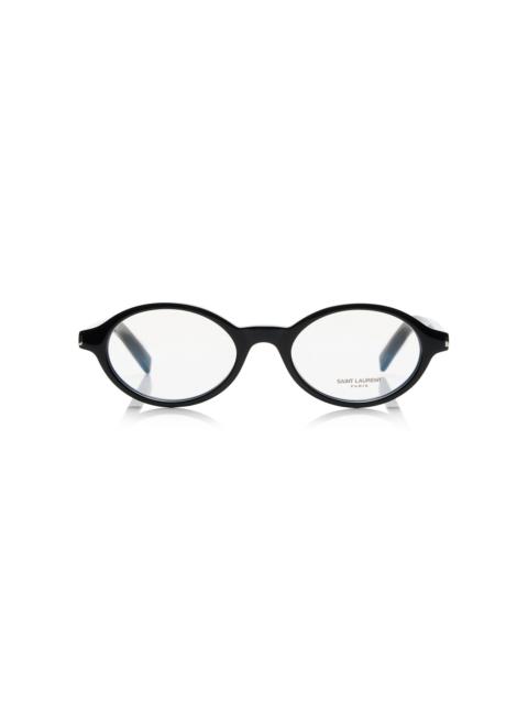SAINT LAURENT Jeanne Oval-Framed Acetate Glasses black