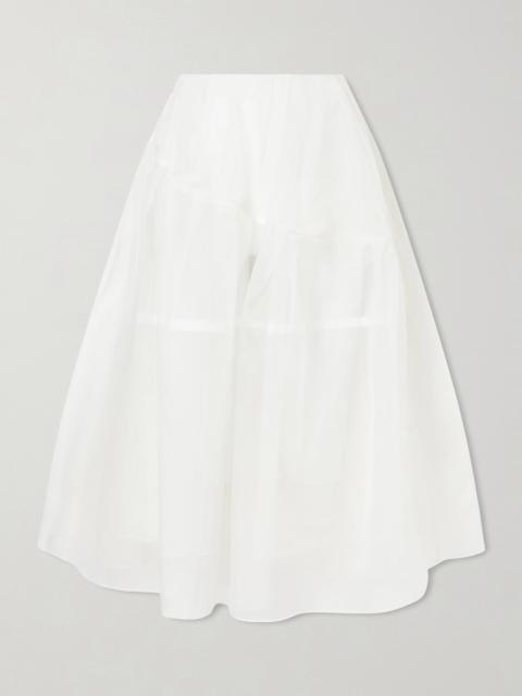 Simone Rocha Layered Pleated Silk-organza Midi Skirt