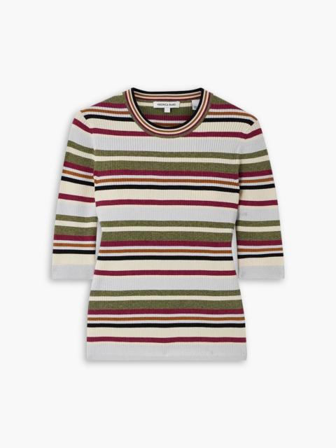 VERONICA BEARD Kavya striped ribbed-knit sweater