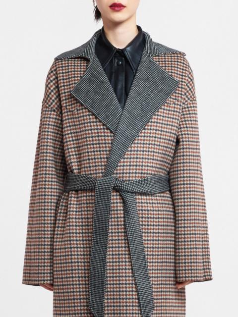 Nanushka Wool Silk Blend Robe Coat