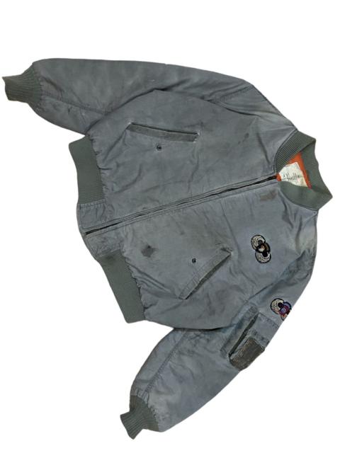 Us Air Force - Vintage 80s Airbone Ma8 Flight Bomber Jacket Made In Usa