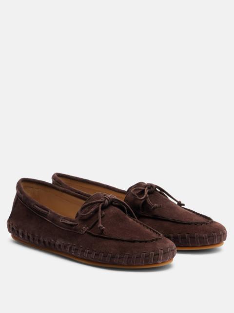 LE MONDE BÉRYL Driver embroidered suede loafers